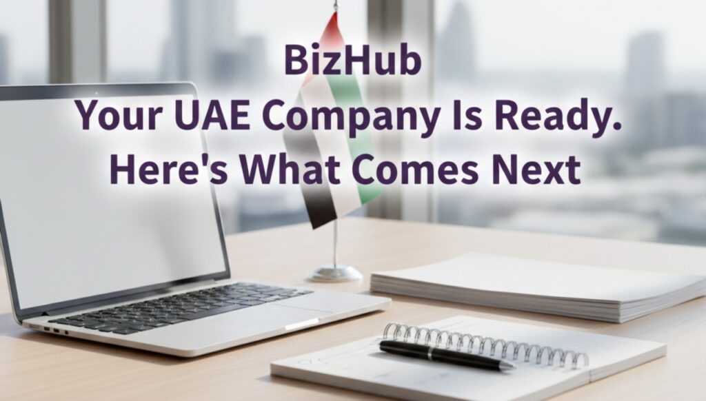 Next steps after setting up a company in the UAE including banking, visas, tax registration, and compliance requirements